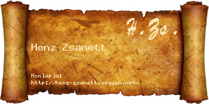 Henz Zsanett névjegykártya